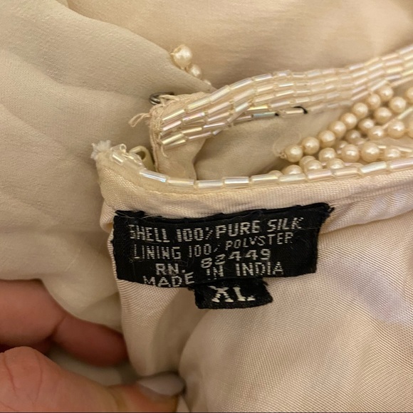 Vintage Pearl Beaded Dress in Ivory *Grace Originals* 100% silk - Picture 8 of 8
